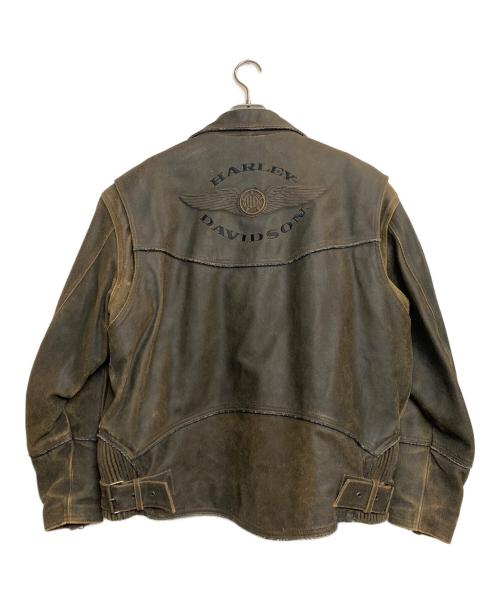 HARLEY-DAVIDSON（ハーレーダビッドソン）HARLEY-DAVIDSON (ハーレーダビッドソン) ダブルライダースジャケット ブラック サイズ:2ＸＬの古着・服飾アイテム
