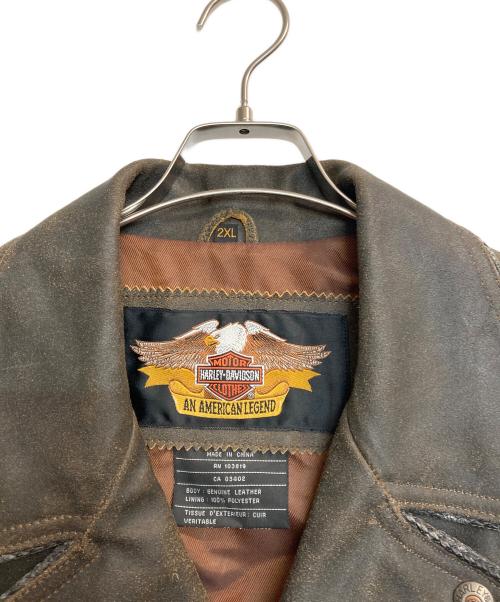 HARLEY-DAVIDSON（ハーレーダビッドソン）HARLEY-DAVIDSON (ハーレーダビッドソン) ダブルライダースジャケット ブラック サイズ:2ＸＬの古着・服飾アイテム
