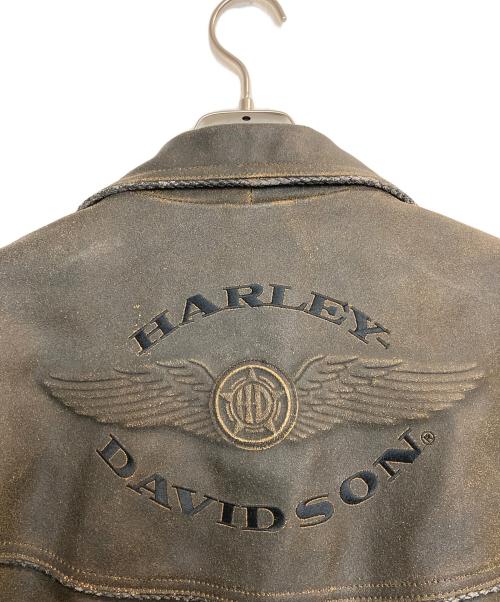 HARLEY-DAVIDSON（ハーレーダビッドソン）HARLEY-DAVIDSON (ハーレーダビッドソン) ダブルライダースジャケット ブラック サイズ:2ＸＬの古着・服飾アイテム