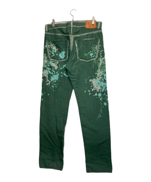 A-POC ABLE ISSEY MIYAKE（エイポック エイブル イッセイ ミヤケ）A-POC ABLE ISSEY MIYAKE (エイポック エイブル イッセイ ミヤケ) スプラッシュペイント柄パンツ グリーン サイズ:35の古着・服飾アイテム