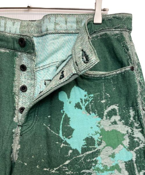 A-POC ABLE ISSEY MIYAKE（エイポック エイブル イッセイ ミヤケ）A-POC ABLE ISSEY MIYAKE (エイポック エイブル イッセイ ミヤケ) スプラッシュペイント柄パンツ グリーン サイズ:35の古着・服飾アイテム