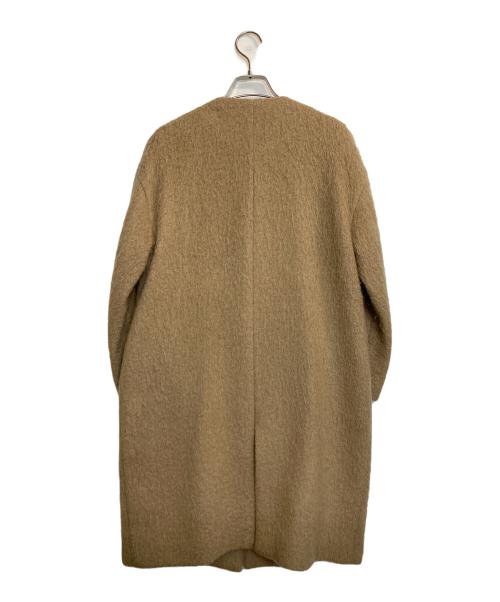 heliopole（エリオポール）heliopole (エリオポール) モヘアシャギーノーカラーコート ブラウン サイズ:38の古着・服飾アイテム