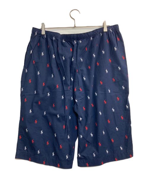 POLO RALPH LAUREN（ポロ・ラルフローレン）POLO RALPH LAUREN (ポロ・ラルフローレン) 総柄プリントハーフパンツ ネイビー サイズ:4Ｌの古着・服飾アイテム