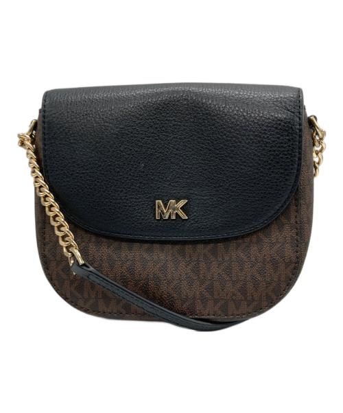 MICHAEL KORS（マイケル・コース）MICHAEL KORS (マイケル・コース) ショルダーバッグ ブラック×ブラウンの古着・服飾アイテム