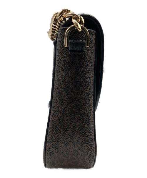 MICHAEL KORS（マイケル・コース）MICHAEL KORS (マイケル・コース) ショルダーバッグ ブラック×ブラウンの古着・服飾アイテム
