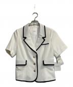 HER LIP TOハーリップトゥ）の古着「Bicolor Short Sleeve Blazer / バイカラーショートスリーブブレザー」｜ホワイト