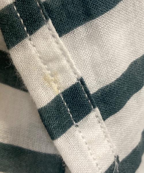 Frank&Eileen（フランクアンドアイリーン）Frank&Eileen (フランクアンドアイリーン) ボーダーシャツ ホワイト×グリーン サイズ:ＸＳの古着・服飾アイテム