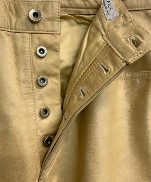EDIFICE（エディフィス）EDIFICE (エディフィス) カウレザーパンツ ベージュ サイズ:44の古着・服飾アイテム