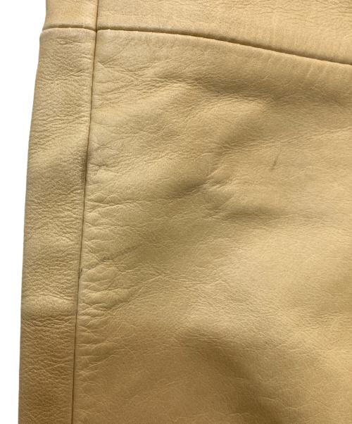 EDIFICE（エディフィス）EDIFICE (エディフィス) カウレザーパンツ ベージュ サイズ:44の古着・服飾アイテム