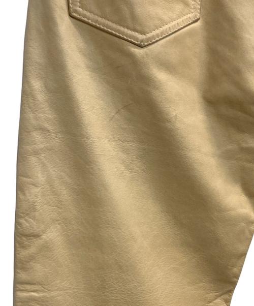 EDIFICE（エディフィス）EDIFICE (エディフィス) カウレザーパンツ ベージュ サイズ:44の古着・服飾アイテム
