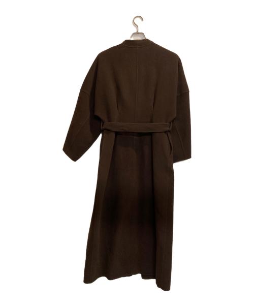 Curensology（カレンソロジー）Curensology (カレンソロジー) ノーカラーコート ブラウン サイズ:Ｆの古着・服飾アイテム