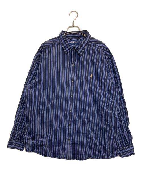 POLO RALPH LAUREN（ポロ・ラルフローレン）POLO RALPH LAUREN (ポロ・ラルフローレン) BLAKEストライプシャツ ブラック×ネイビー サイズ:LLの古着・服飾アイテム