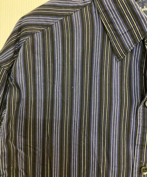 POLO RALPH LAUREN（ポロ・ラルフローレン）POLO RALPH LAUREN (ポロ・ラルフローレン) BLAKEストライプシャツ ブラック×ネイビー サイズ:LLの古着・服飾アイテム