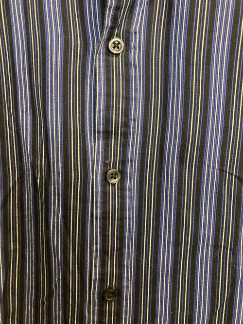 POLO RALPH LAUREN（ポロ・ラルフローレン）POLO RALPH LAUREN (ポロ・ラルフローレン) BLAKEストライプシャツ ブラック×ネイビー サイズ:LLの古着・服飾アイテム