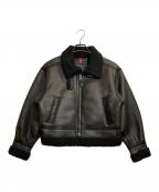 ALPHAアルファ）の古着「フェイクムートンB-3S」｜ブラック×ブラウン