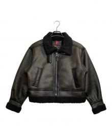 ALPHA（アルファ）の古着「フェイクムートンB-3S」｜ブラック×ブラウン