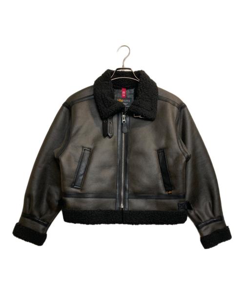 ALPHA（アルファ）ALPHA (アルファ) フェイクムートンB-3S ブラック×ブラウン サイズ:Mの古着・服飾アイテム