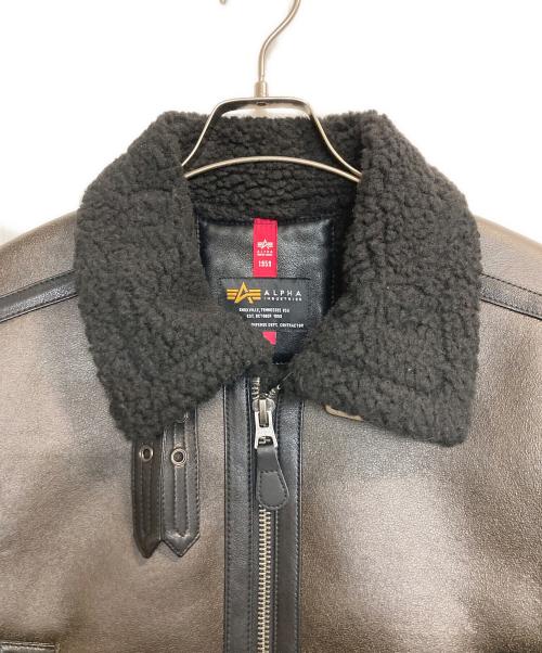 ALPHA（アルファ）ALPHA (アルファ) フェイクムートンB-3S ブラック×ブラウン サイズ:Mの古着・服飾アイテム