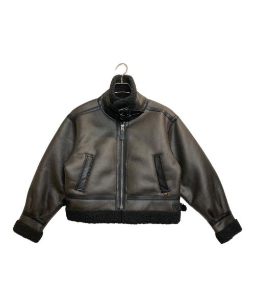ALPHA（アルファ）ALPHA (アルファ) フェイクムートンB-3S ブラック×ブラウン サイズ:Mの古着・服飾アイテム