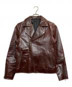 SCHAFFENシャッフェン）の古着「ホースレザーダブルライダースジャケット」｜ブラウン