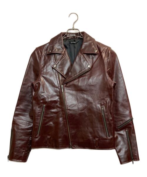 SCHAFFEN（シャッフェン）SCHAFFEN (シャッフェン) ホースレザーダブルライダースジャケット ブラウン サイズ:2の古着・服飾アイテム