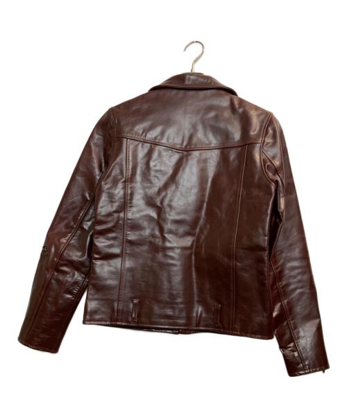 SCHAFFEN（シャッフェン）SCHAFFEN (シャッフェン) ホースレザーダブルライダースジャケット ブラウン サイズ:2の古着・服飾アイテム