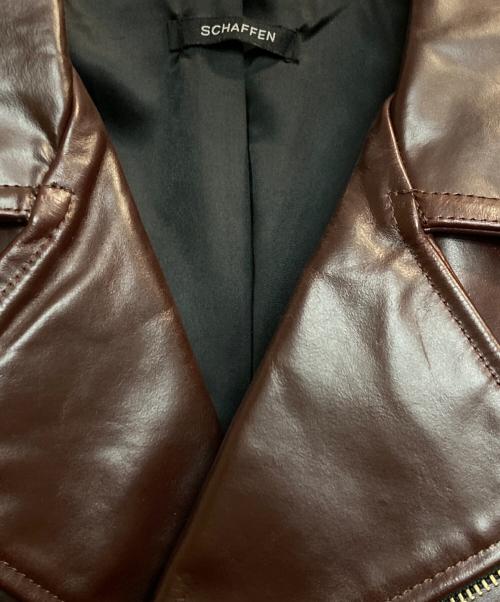 SCHAFFEN（シャッフェン）SCHAFFEN (シャッフェン) ホースレザーダブルライダースジャケット ブラウン サイズ:2の古着・服飾アイテム