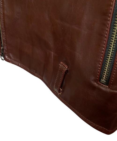 SCHAFFEN（シャッフェン）SCHAFFEN (シャッフェン) ホースレザーダブルライダースジャケット ブラウン サイズ:2の古着・服飾アイテム