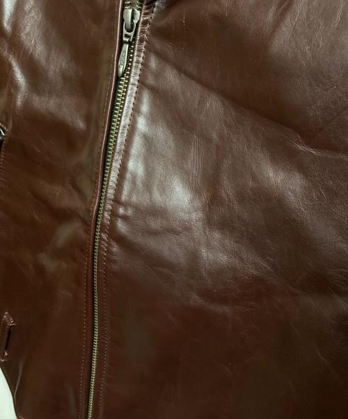 SCHAFFEN（シャッフェン）SCHAFFEN (シャッフェン) ホースレザーダブルライダースジャケット ブラウン サイズ:2の古着・服飾アイテム