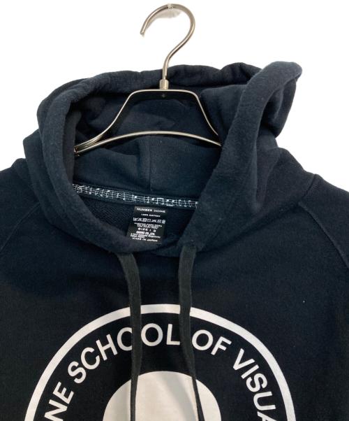 NUMBER (N)INE（ナンバーナイン）NUMBER (N)INE (ナンバーナイン) SCHOOL OF VISUAL COMEDY プリントプルオーバーパーカー ブラック サイズ:3の古着・服飾アイテム