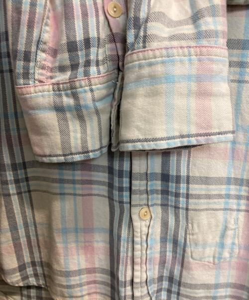 REMI RELIEF（レミレリーフ）REMI RELIEF (レミレリーフ) チェックシャツ ホワイト×ブルー サイズ:Ｍの古着・服飾アイテム