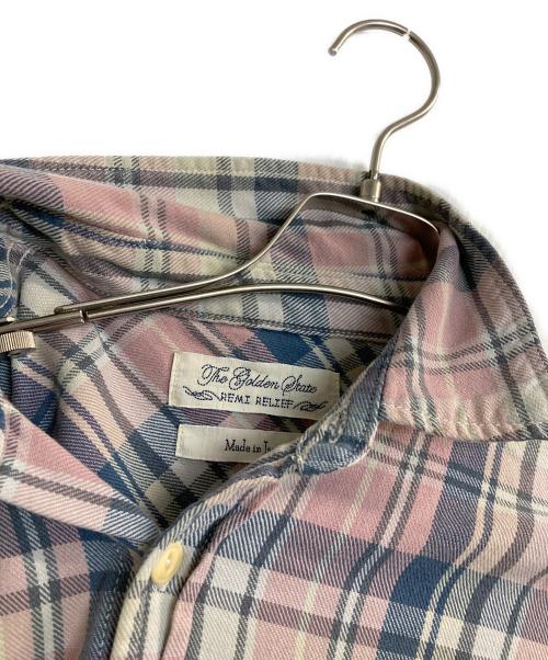 REMI RELIEF（レミレリーフ）REMI RELIEF (レミレリーフ) チェックシャツ ピンク×ブルー サイズ:Mの古着・服飾アイテム
