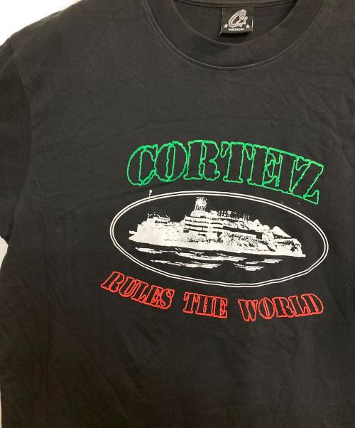 Corteiz（コーテイズ）CORTEIZ (コーテイズ) RULER THE WORLD プリントTシャツ ブラック サイズ:Mの古着・服飾アイテム