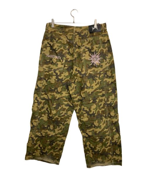 Noremid（ノーリミッド）noremid (ノーリミッド) スタッズバギーカモフラパンツ グリーン サイズ:Lの古着・服飾アイテム