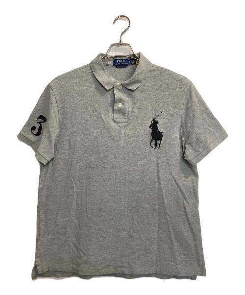 POLO RALPH LAUREN（ポロ・ラルフローレン）POLO RALPH LAUREN (ポロ・ラルフローレン) ビッグワッペンポロシャツ グレー サイズ:Lの古着・服飾アイテム