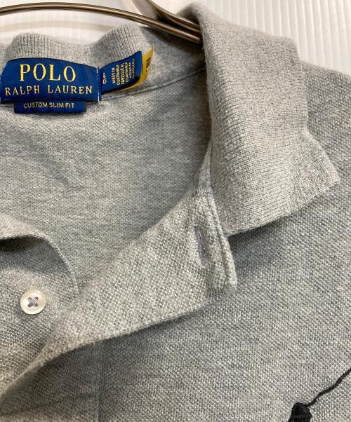 POLO RALPH LAUREN（ポロ・ラルフローレン）POLO RALPH LAUREN (ポロ・ラルフローレン) ビッグワッペンポロシャツ グレー サイズ:Lの古着・服飾アイテム
