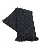 GUCCIグッチ）の古着「GGモノグラムウールマフラー」｜ブラック