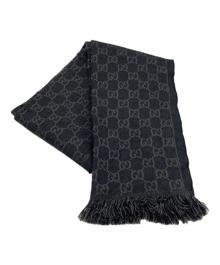 GUCCI（グッチ）の古着「GGモノグラムウールマフラー」｜ブラック