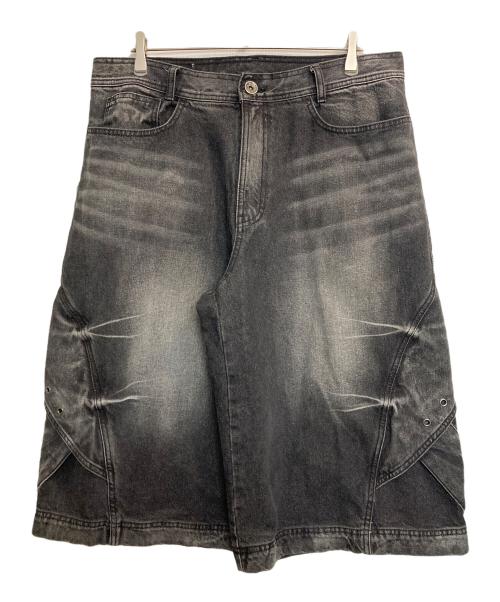 BLR（ビーエルアール）BLR (ビーエルアール) バギーハーフデニムパンツ グレー サイズ:Lの古着・服飾アイテム