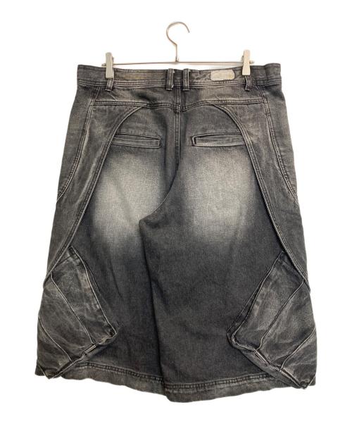 BLR（ビーエルアール）BLR (ビーエルアール) バギーハーフデニムパンツ グレー サイズ:Lの古着・服飾アイテム