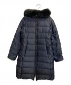 green label relaxingグリーンレーベルリラクシング）の古着「CRグリーンダウン ハッスイ ロングコート」｜ネイビー