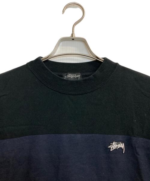 stussy（ステューシー）stussy (ステューシー) フロントスリットワンピース ブラック×ネイビー サイズ:SMALLの古着・服飾アイテム