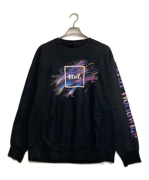 HUF（ハフ）HUF (ハフ) ペンキプリントスウェット ブラック サイズ:Ｌの古着・服飾アイテム