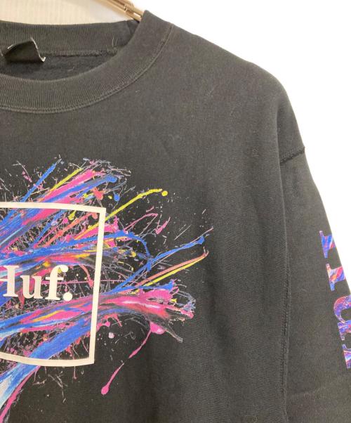 HUF（ハフ）HUF (ハフ) ペンキプリントスウェット ブラック サイズ:Ｌの古着・服飾アイテム