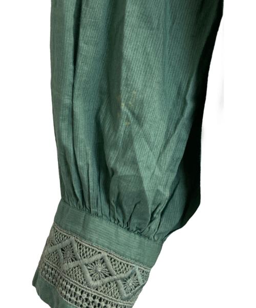 ne quittez pas（ヌキテパ）ne quittez pas (ヌキテパ) レース刺繍フレアワンピース グリーン サイズ:-の古着・服飾アイテム