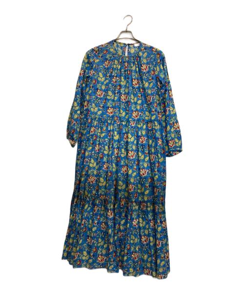 H.A.O（ハオ）H.A.O (ハオ) Block Print L/S Dress / 花柄ブラウスワンピース ブルー サイズ:ONE SIZEの古着・服飾アイテム