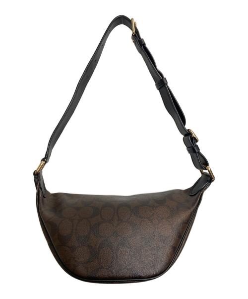 COACH（コーチ）COACH (コーチ) シグネチャーレザーウエストバッグ ブラウンの古着・服飾アイテム