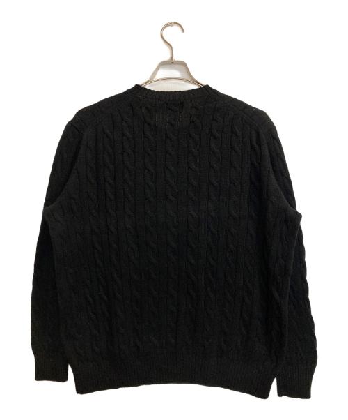 POLO RALPH LAUREN（ポロ・ラルフローレン）POLO RALPH LAUREN (ポロ・ラルフローレン) カシミヤブレンドケーブルニット ブラック サイズ:Lの古着・服飾アイテム