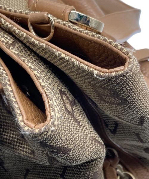 BVLGARI（ブルガリ）BVLGARI (ブルガリ) レザーコンビキャンバス2wayバッグ ベージュの古着・服飾アイテム