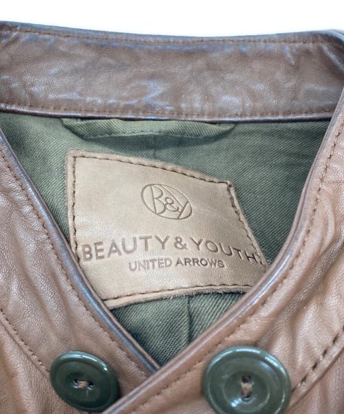 BEAUTY&YOUTH（ビューティーアンドユース）BEAUTY&YOUTH (ビューティーアンドユース) ホースレザージャケット ブラウン サイズ:Ｍの古着・服飾アイテム